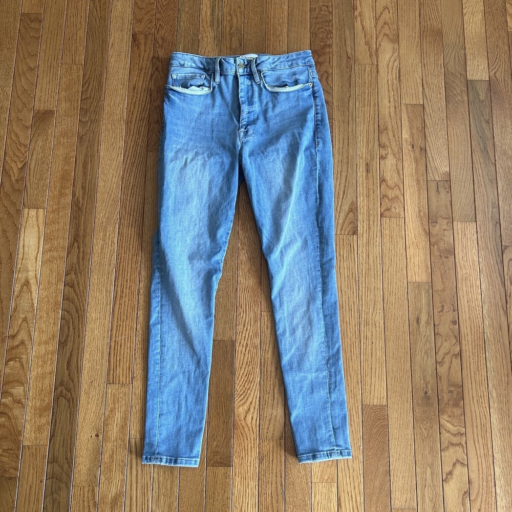 Frame Le One Skinny Jeans Womens Size 2 Light Blue‎ Stretch